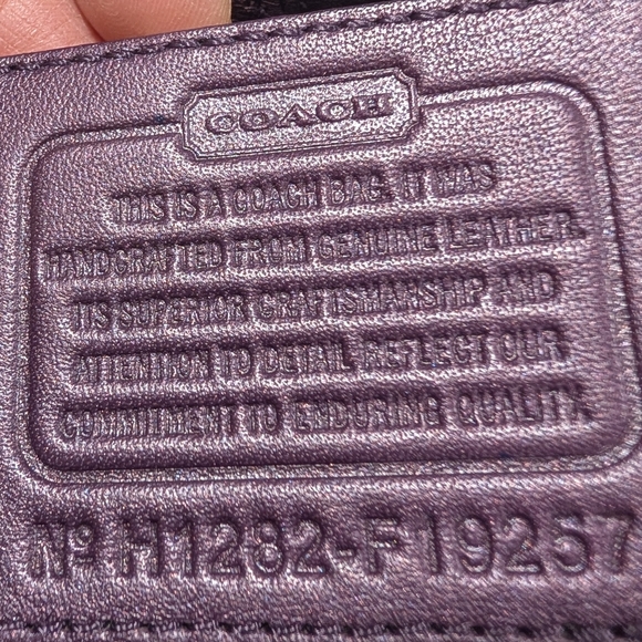 Coach Perforated Signature Leather Shoulder/Crossbody Bag (Style #F19257)  Plum - Picture 15 of 15